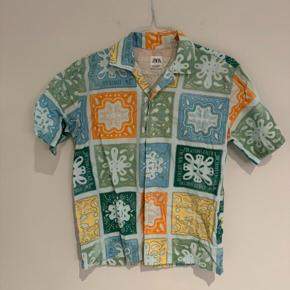 Zara Other - Zara Button Down Patterned Colorful Shirt Size Small Like New
